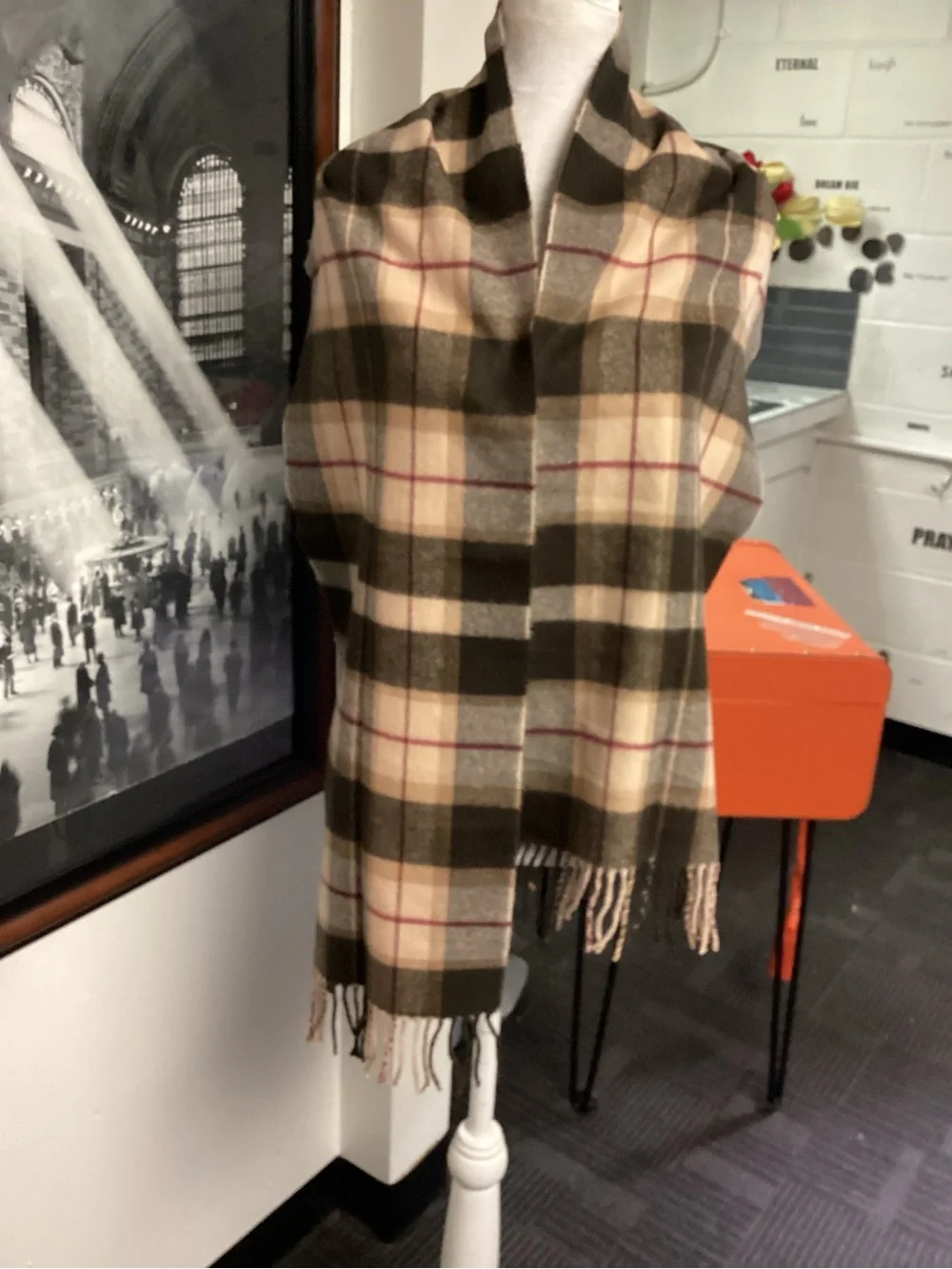 CASHMERE. SCARF. NICE GIFT. SOFT. NEVER WORN. MENS.